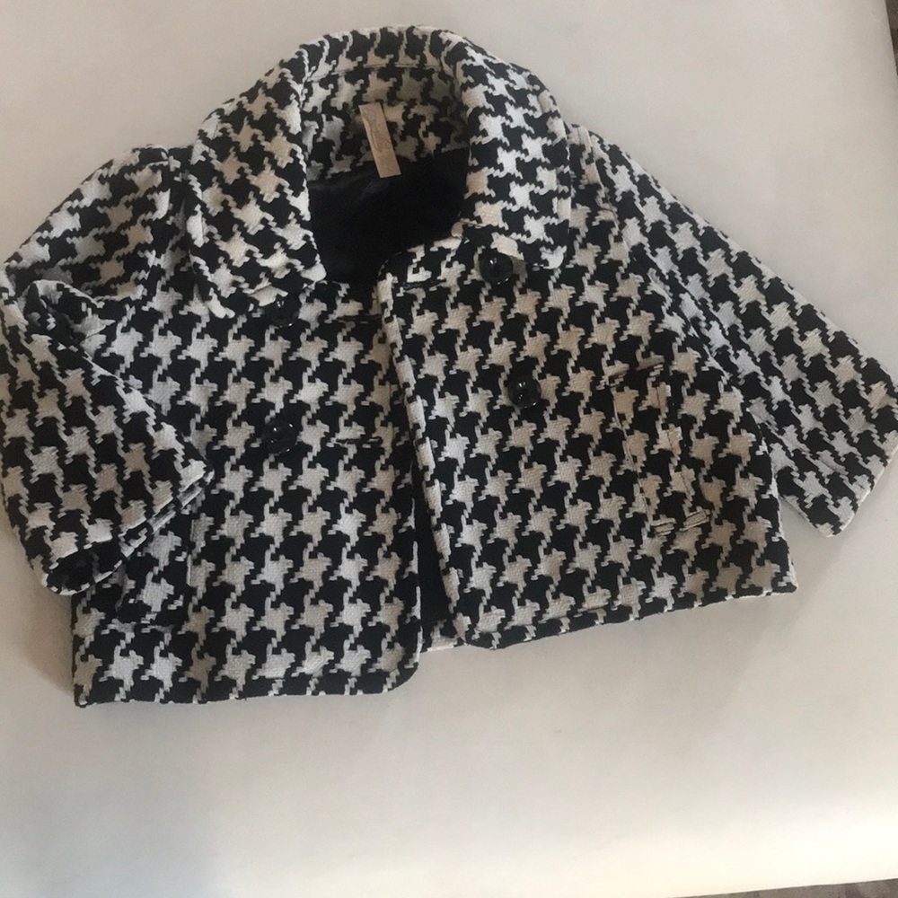 Houndstooth crop jacket, L